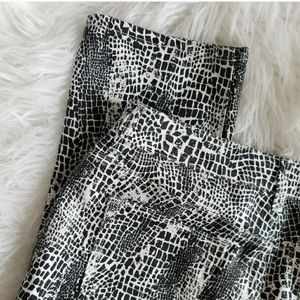 White and Black Chico’s Snakeskin Print Jeans